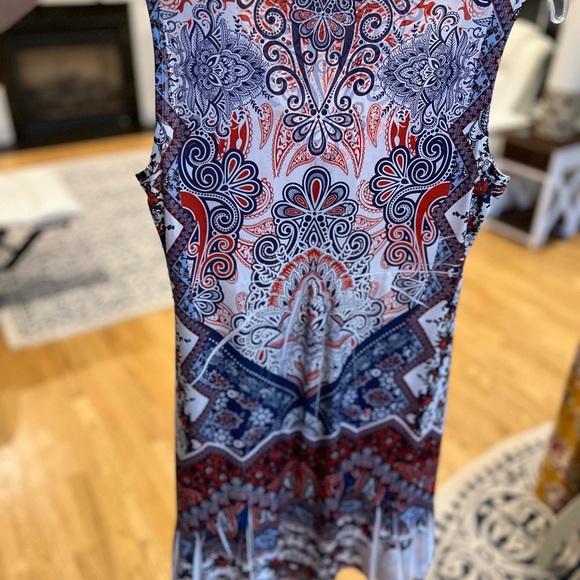 Ladies Size Small Apt. 9 Red and Blue Paisley Mini Dress GUC - Picture 7 of 7